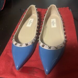 Valentino Blue Studded Flats